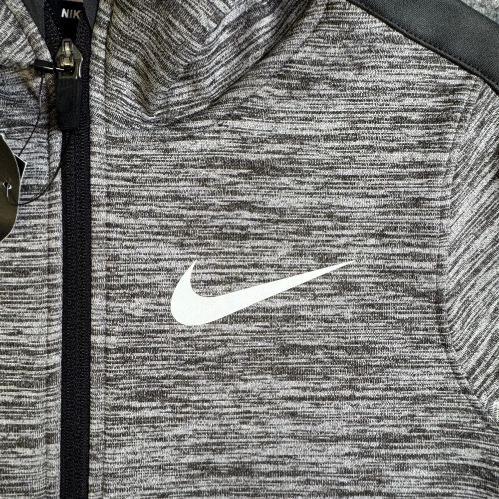 NWT Nike Boys Therma Dri-FIT Basketball Hoodie Grey Space Dye Full Zip 93955 M